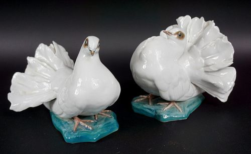 Pair of Rosenthal German Porcelain Pigeon Figures
