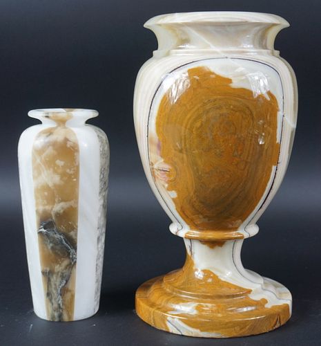 Lot of Two Beautiful Polished Marble Vases