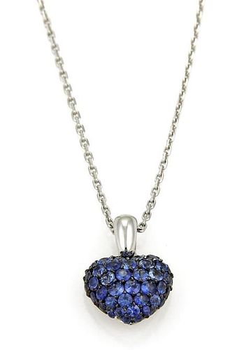 Chopard Sapphire Heart Pendant 18k Gold Necklace