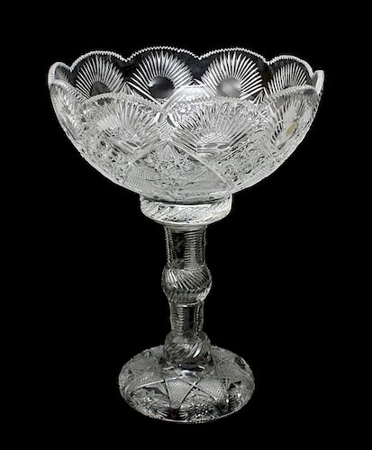 A Continental Cut Glass Centerpiece, Height 15 1/2 inches.