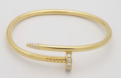 Cartier Nail 18K Yellow Gold Diamond Bracelet