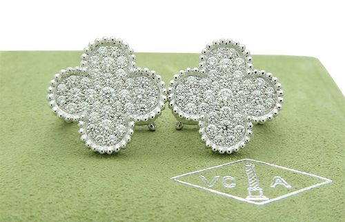 Van Cleef & Arpels 18k Magic Alhambra Diamond Earrings