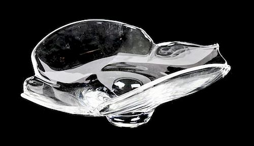 A Steuben Glass Bowl, Length 9 3/4 inches.