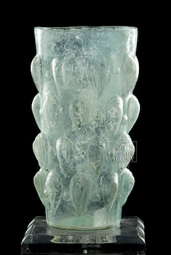Important Roman Glass Lotus Bud Beaker