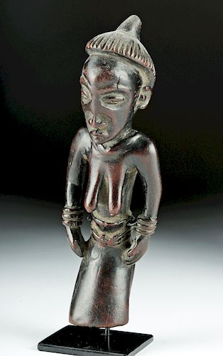 Early 20th C. African Pende Wood Figure - Elder Female