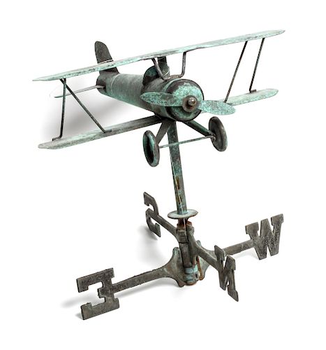 American Airplane Weathervane Height 12 x width 12 1/2 x depth 13 inches