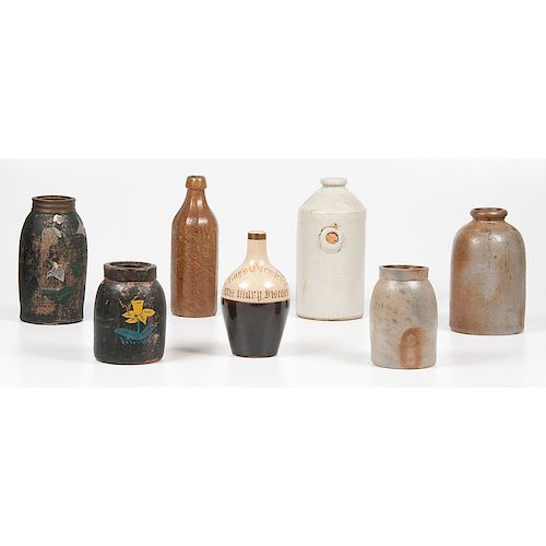Seven Stoneware Vessels