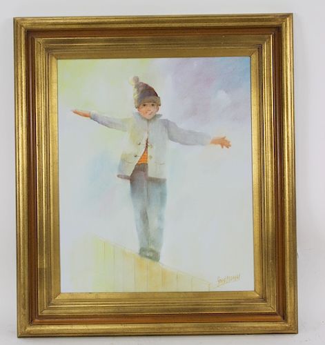 20th Century Signed Oil Painting On Canvas