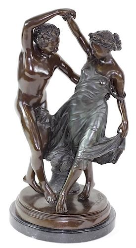 Large 20th C. Signed French Bronze Sculpture