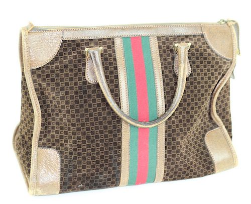 Gucci Brown Suede & Leather Handbag
