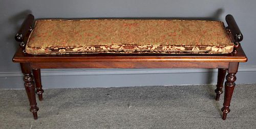 Victorian  Mahogany Bench.