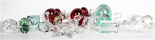 A Collection of Glass Paperweights, Height of tallest 5 inches.