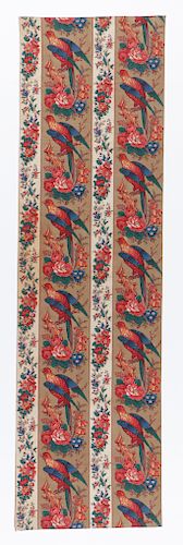 19th C. Chintz Textile Panel