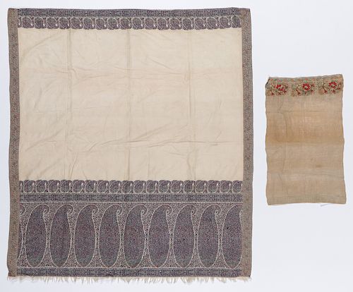 Antique Kashmir Textile Panel & Turkish Towel