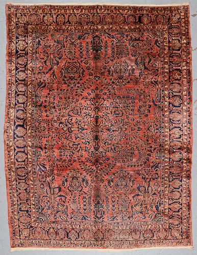 Antique Sarouk Rug: 9'0'' x 11'8''