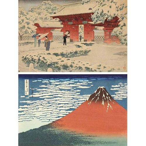Two Japanese Woodblocks by Celebrated Artists