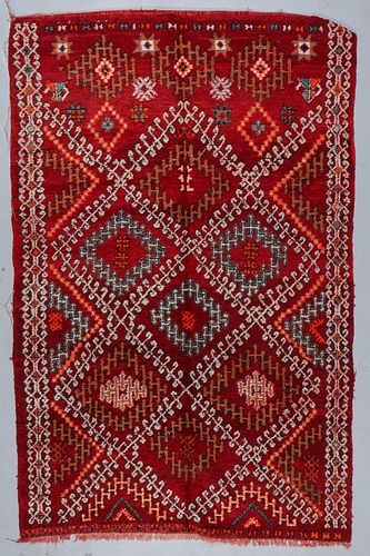 Vintage Moroccan Rug: 6'1'' x 9'2''