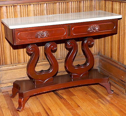Victorian Style Lyre Table