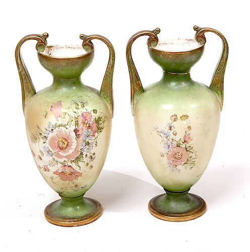 Pair of Ceramic Poppy Vases