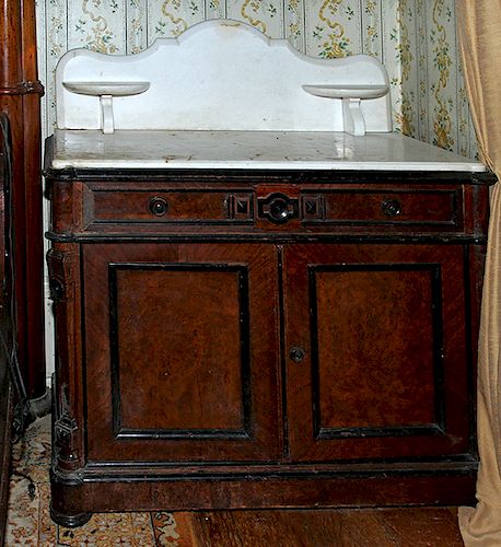Marble Top Wash Stand and Half Commode