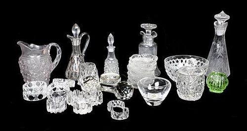 A Collection of American Molded and Cut Glass Utilitarian Articles, Height of tallest 8 inches.