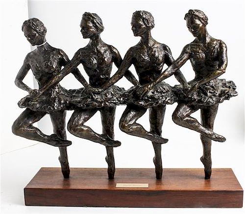 A French Bronze Figural Group Height 16 x width 20 1/2 inches.