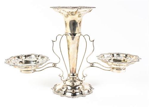 * A Victorian Silver-Plate Epergne Height 13 1/4 inches.