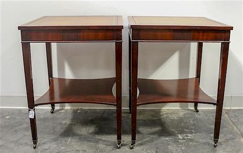 A Pair of Regency Style Side Tables Height overall 26 1/2 x width 20 x depth 20 inches.