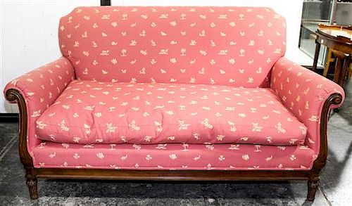 A Pair of Mike Bell Upholstered Sofas Width 65 inches.