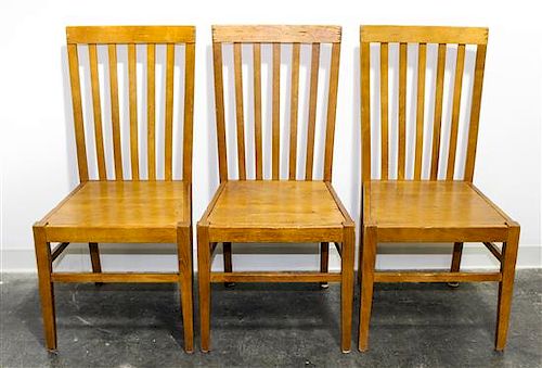A Set of Eight American Dining Chairs Height 39 1/2 inches.