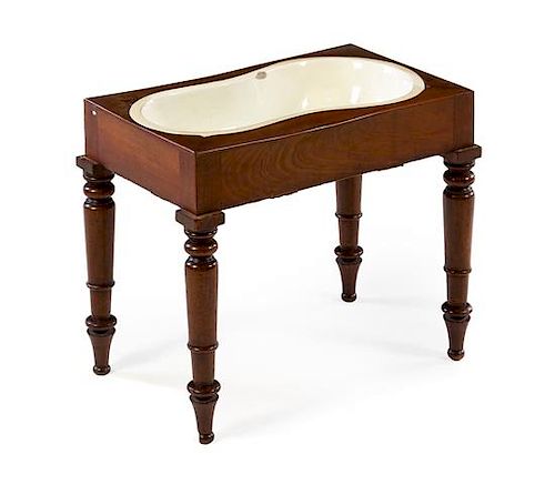 * An American Mahogany Stool Height 18 1/2 x width 21 3/4 x depth 13 1/2 inches.