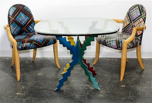 * Style of Peter Dudley, , a table and four chairs