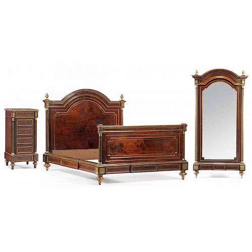 French Louis XVI Style Three Piece Bedroom Suite