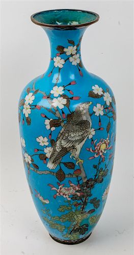 * A Chinese Cloisonne Vase Height 23 1/4 inches.