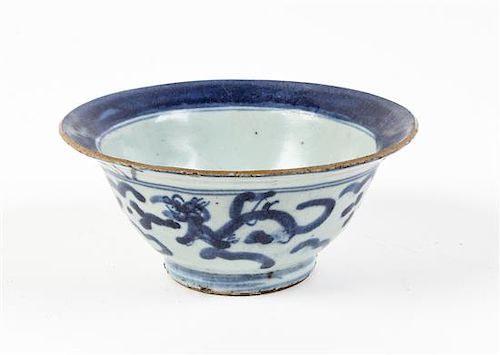 * A Chinese Blue and White Porcelain Bowl Diameter 5 1/2 inches.