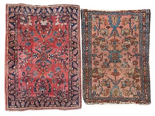 * A Sarouk Mat Smaller 2 feet 6 1/2 inches x 1 foot 11 1/4 inches.