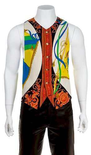 A Gianni Versace Silk Vest, Size 48.