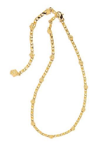 A Gianni Versace Medusa Link Necklace, Length: 26.75"; Drop: 8.5".