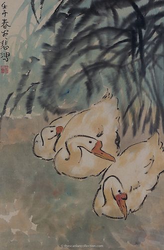 Geese, attributed to Xu Beihong (1894-1953)