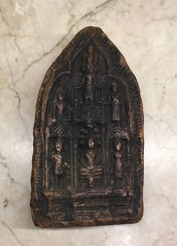 Burmese Terracotta Votive Plaque, 18th Century or