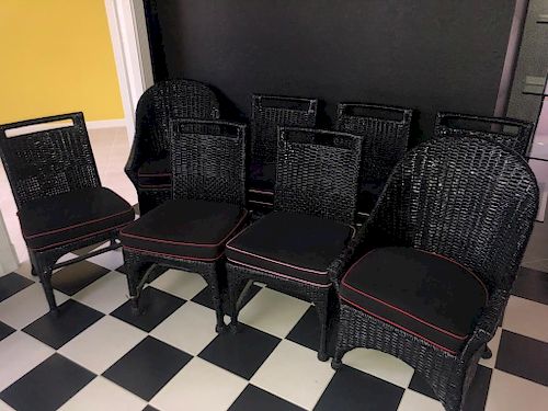 (8) Eight Vintage Mcguire Dining Chairs