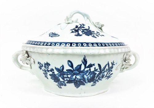 Antique Royal Worcester B&W Porcelain Tureen