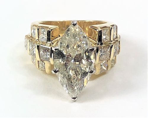 Approx. 7.00 TCW Marquise Diamond Solitaire Ring.