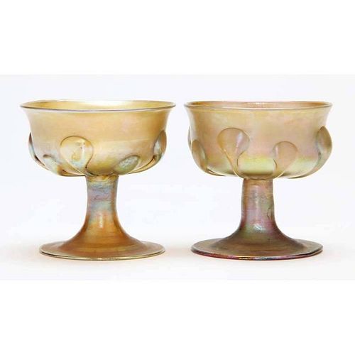 Pair of L.C. Tiffany Favrille Footed Sherbets