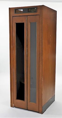 C.1940 Vented Dark Wood Telephone Phone Booth