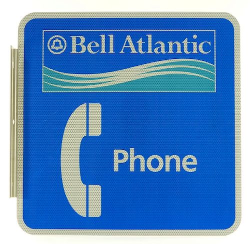 Bell Atlantic Telephone DS Reflective Flange Sign