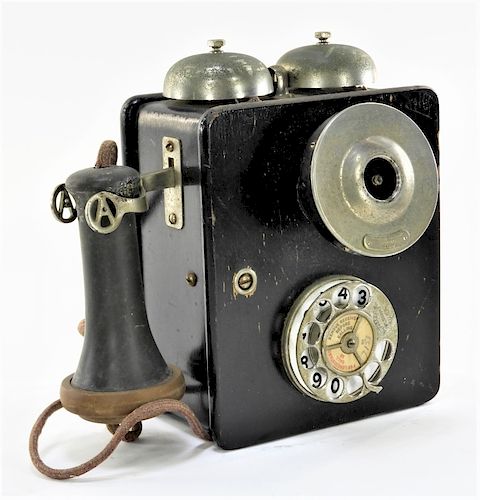 ID'd Automatic Electric Wooden Wall Telephone