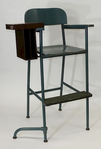 C.1940 Blue Painted Telephone Inspector High Chair
