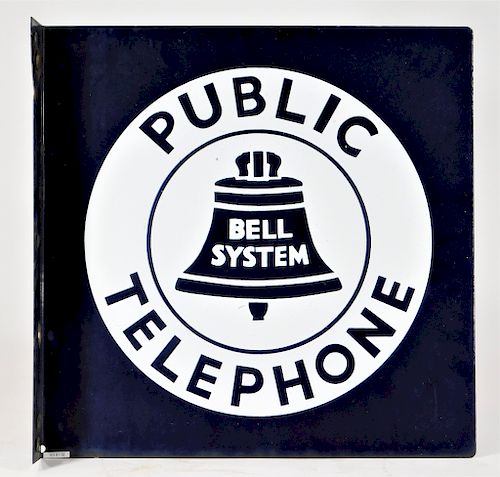 Bell System Public Telephone DSP Porcelain Sign