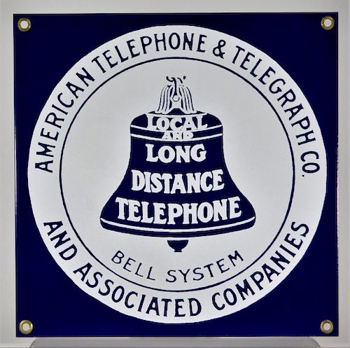 Ande Rooney Bell Telephone Porcelain Enamel Sign